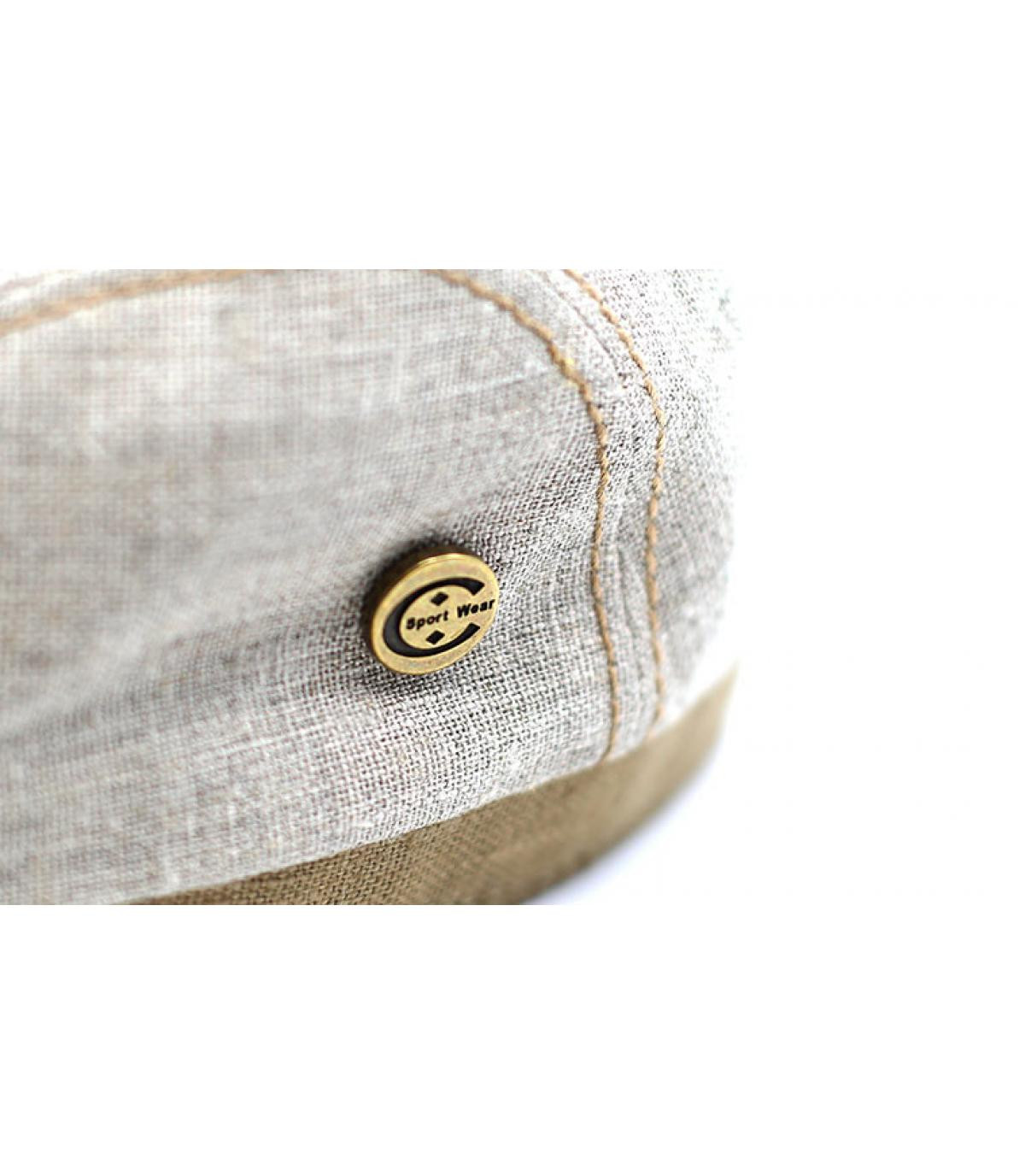 beige linen flat cap